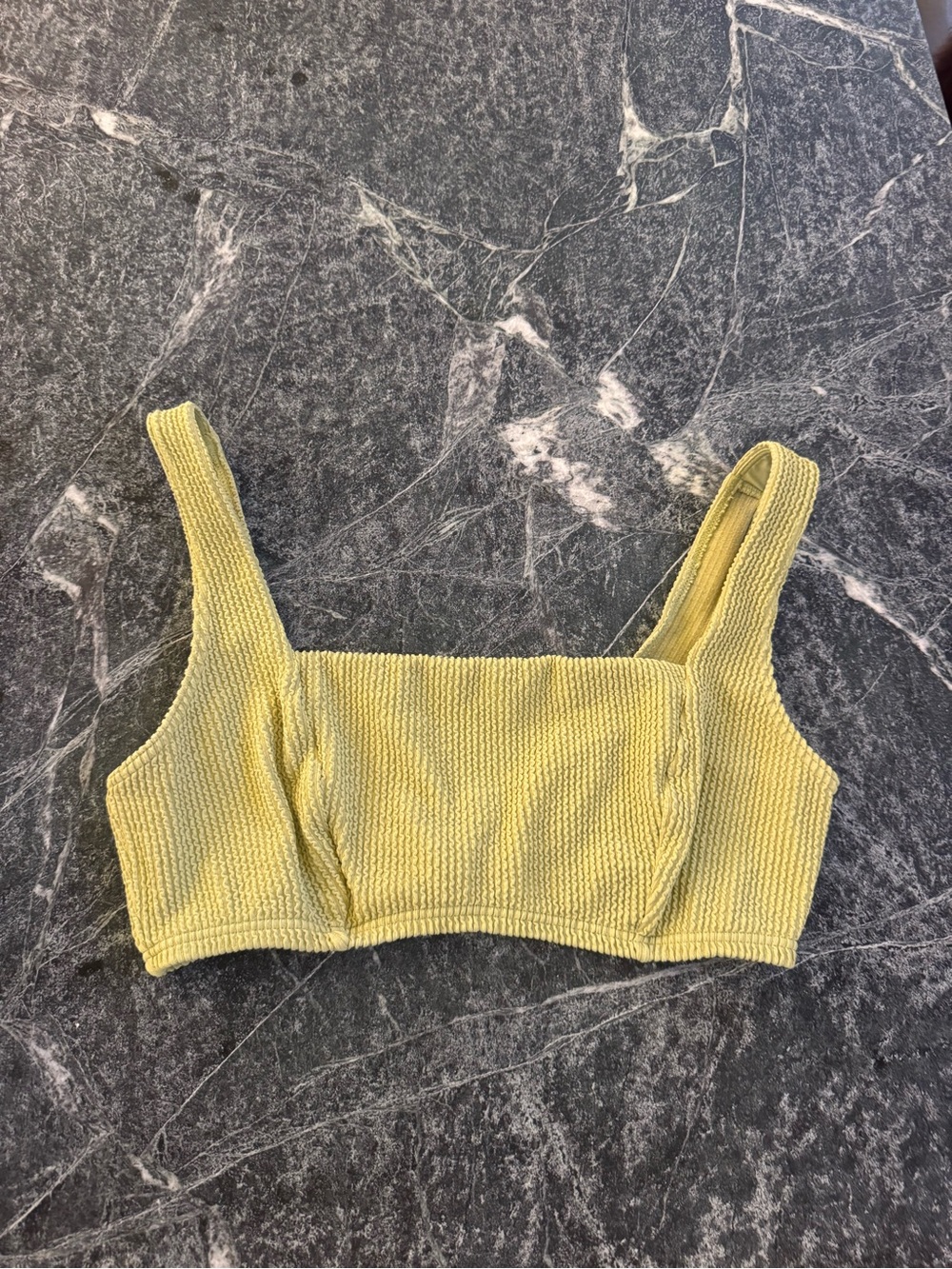 Billabong Textured Square Neck Bikini Top - Light Sage Green